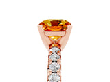 Rose gold Cushion Cut Solitaire Pave Diamond Engagement Ring with Four-Prong Setting_5