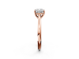Rose gold Cushion Cut Solitaire Ring with Cathedral Band and Four-Prong Setting_84