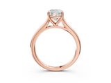 Rose gold Cushion Cut Solitaire Ring with Cathedral Band and Four-Prong Setting_85