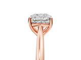 Rose gold Cushion Cut Solitaire Ring with Cathedral Band and Four-Prong Setting_87