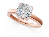 Rose gold Cushion Cut Solitaire Ring with Four-Prong Setting and Classic Band_55