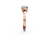 Rose gold Cushion Cut Solitaire Ring with Four-Prong Setting and Classic Band_56
