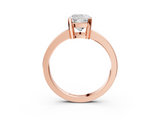 Rose gold Cushion Cut Solitaire Ring with Four-Prong Setting and Classic Band_57