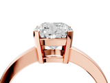 Rose gold Cushion Cut Solitaire Ring with Four-Prong Setting and Classic Band_58