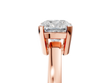 Rose gold Cushion Cut Solitaire Ring with Four-Prong Setting and Classic Band_59