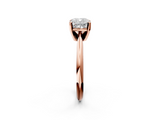 Rose gold Cushion Cut Solitaire Ring with Four-Prong Setting on a Classic Band_42