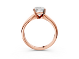 Rose gold Cushion Cut Solitaire Ring with Four-Prong Setting on a Classic Band_43