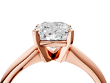 Rose gold Cushion Cut Solitaire Ring with Four-Prong Setting on a Classic Band_44