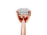 Rose gold Cushion Cut Solitaire Ring with Four-Prong Setting on a Classic Band_45