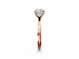 Rose gold Cushion Cut Solitaire Ring with Thin Band and Four-Prong Setting_38