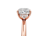 Rose gold Cushion Cut Solitaire Ring with Thin Band and Four-Prong Setting_41