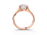 Rose gold Cushion Cut Solitaire Tension Set Diamond Ring with Split Shank Band_18