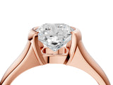 Rose gold Cushion Cut Solitaire Tension Set Diamond Ring with Split Shank Band_19
