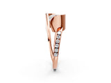 Rose gold Cushion Cut Solitaire Tension-Set Diamond Split Shank Ring_17