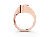 Rose gold Cushion Cut Solitaire Tension-Set Diamond Split Shank Ring_18