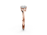 Rose gold Cushion Cut Solitaire Twist Band Ring with Four-Prong Setting_34