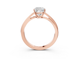 Rose gold Cushion Cut Solitaire Twist Band Ring with Four-Prong Setting_35
