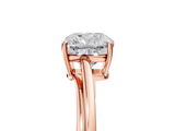 Rose gold Cushion Cut Solitaire Twist Band Ring with Four-Prong Setting_37