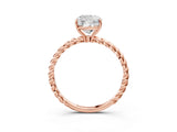 Rose gold Cushion Cut Solitaire Twisted Band 4-Prong Ring_18