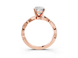 Rose gold Cushion Cut Solitaire Twisted Pave Band with Four-Prong Setting_7