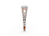 Rose gold Cushion Cut Split Shank Pave Diamond Engagement Ring with Four-Prong Setting_30