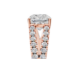 Rose gold Cushion Cut Split Shank Pave Diamond Engagement Ring with Four-Prong Setting_33