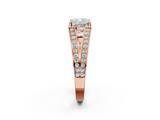 Rose gold Cushion Cut Split Shank Pave Diamond Ring with Four-Prong Setting_34