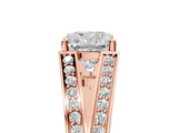 Rose gold Cushion Cut Split Shank Pave Diamond Ring with Four-Prong Setting_37
