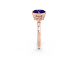 Rose gold Cushion Cut Tanzanite Ring with Side Stones and Four-Prong Setting_38