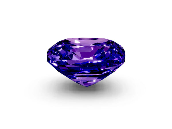 Rose gold Cushion Cut Tanzanite Scattered Round Accent Ring with Prong Setting