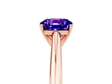 Rose gold Cushion Cut Tanzanite Solitaire Engagement Ring with Cathedral Setting and Four-Prong Mount_29