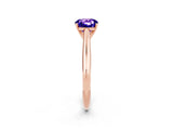 Rose gold Cushion Cut Tanzanite Solitaire Engagement Ring with Cathedral Setting and Four-Prong Mount_80