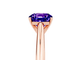 Rose gold Cushion Cut Tanzanite Solitaire Engagement Ring with Cathedral Setting and Four-Prong Mount_83