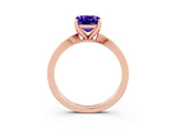 Rose gold Cushion Cut Tanzanite Solitaire Engagement Ring with Classic Band and Four-Prong Setting_27