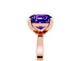 Rose gold Cushion Cut Tanzanite Solitaire Engagement Ring with Classic Band and Four-Prong Setting_29