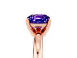 Rose gold Cushion Cut Tanzanite Solitaire Engagement Ring with Round Band and Four-Prong Setting_5