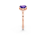 Rose gold Cushion Cut Tanzanite Solitaire Ring with Flower Prong Setting and Classic Band_38