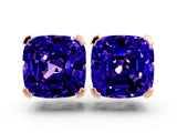 Rose gold Cushion Cut Tanzanite Stud Earrings_30