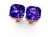 Rose gold Cushion Cut Tanzanite Stud Earrings_31