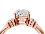 Rose gold Cushion Cut Three-Stone Channel Set Ring with Bar Prongs_92