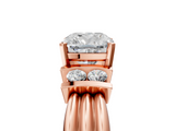 Rose gold Cushion Cut Three-Stone Channel Set Ring with Bar Prongs_93
