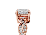 Rose gold Cushion Cut Twisted Pavé Band Solitaire Ring with Four-Prong Setting_94