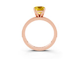 Rose gold Cushion Cut Yellow Sapphire Milgrain Pavé Engagement Ring with Four-Prong Setting_39