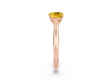 Rose gold Cushion Cut Yellow Sapphire Solitaire Engagement Ring with Cathedral Setting and Four-Prong Mount_26