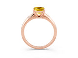 Rose gold Cushion Cut Yellow Sapphire Solitaire Engagement Ring with Classic Band and Four-Prong Setting_27