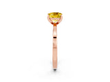 Rose gold Cushion Cut Yellow Sapphire Solitaire Engagement Ring with Classic Band and Four-Prong Setting_62