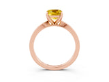 Rose gold Cushion Cut Yellow Sapphire Solitaire Engagement Ring with Classic Band and Four-Prong Setting_63