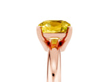 Rose gold Cushion Cut Yellow Sapphire Solitaire Engagement Ring with Round Band and Four-Prong Setting_29