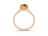 Rose gold Cushion Cut Yellow Sapphire Solitaire Ring with Flower Prong Setting and Classic Band_39