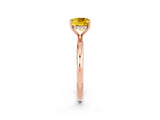 Rose gold Cushion Cut Yellow Sapphire Solitaire Ring with Thin Band and Four-Prong Setting_26